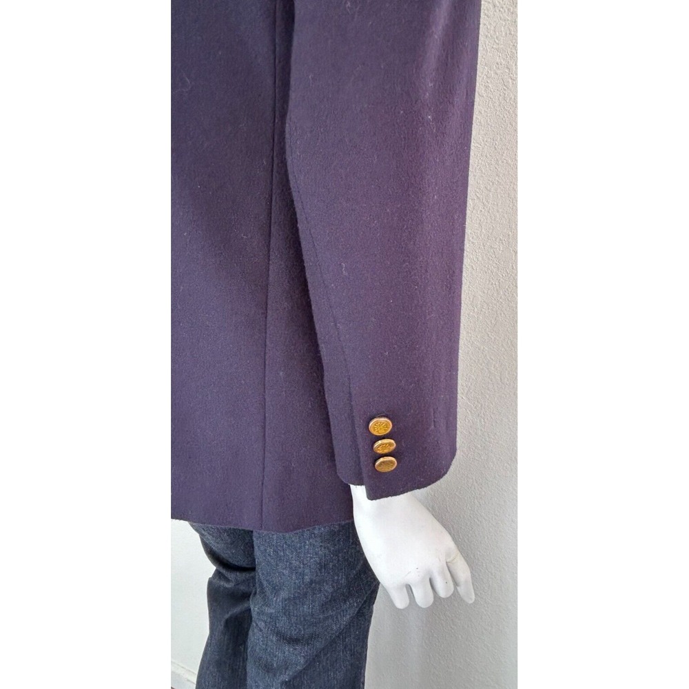 Women Aaron's Intl Custom Tailor  Cashmere Jacket Blazer Hong Kong Blue M EUC - Picture 7 of 9